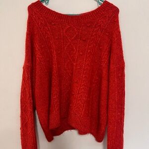 Old Navy Women's Bright Red Knit Sweater
